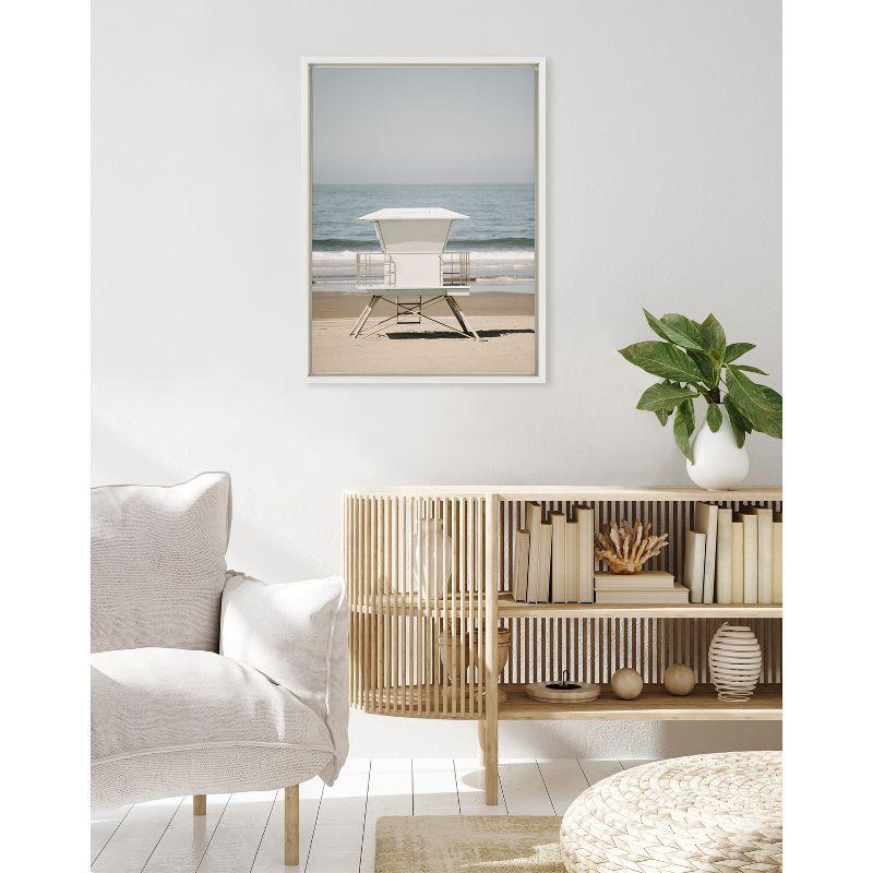 18" x 24" Sylvie Surf Shack Framed Canvas by Crystal Lynn Collins White - Kate & Laurel All Things Decor: Coastal Wall Art