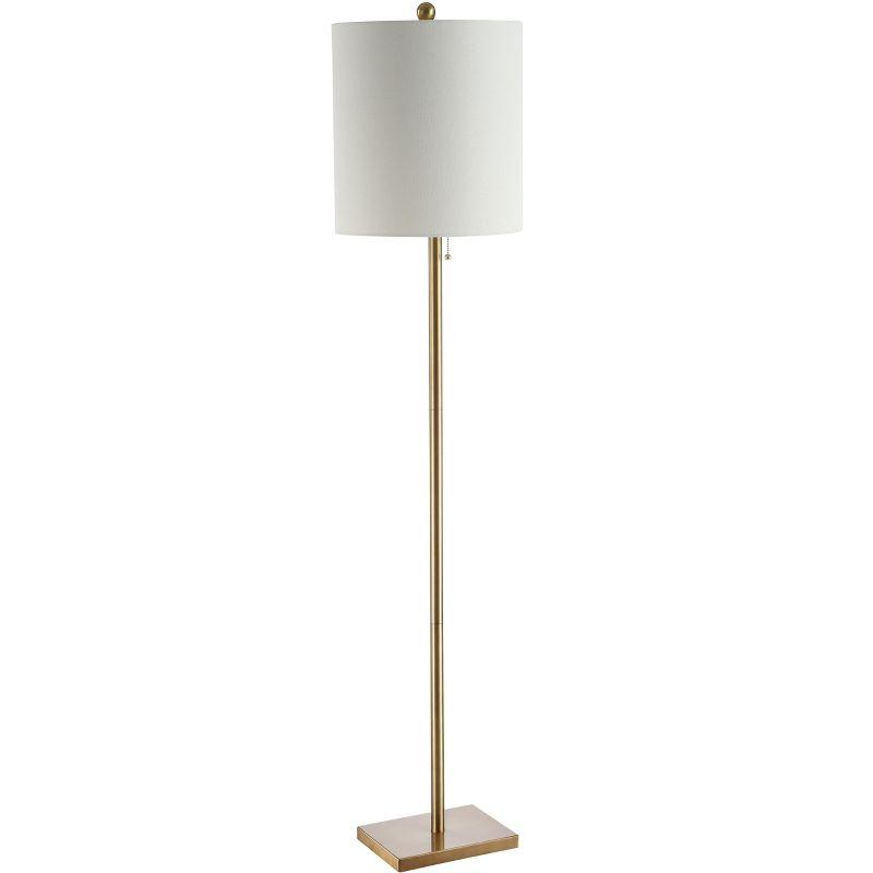 Traditional Elegance 61" Brass Gold Floor Lamp with Off-White Shade