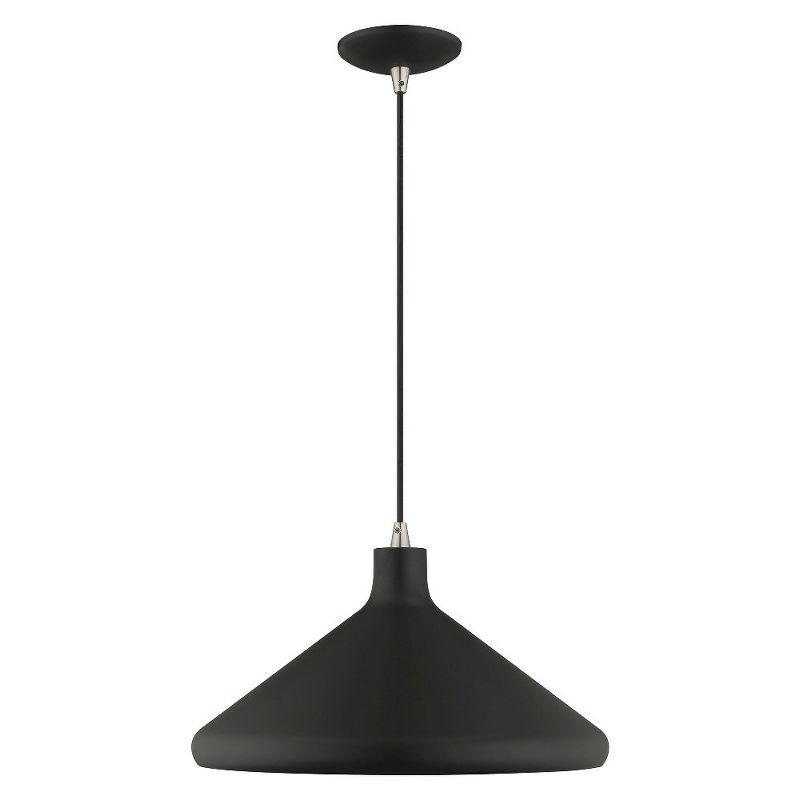 Livex Lighting Metal Shade 1 - Light Chandelier in  Black