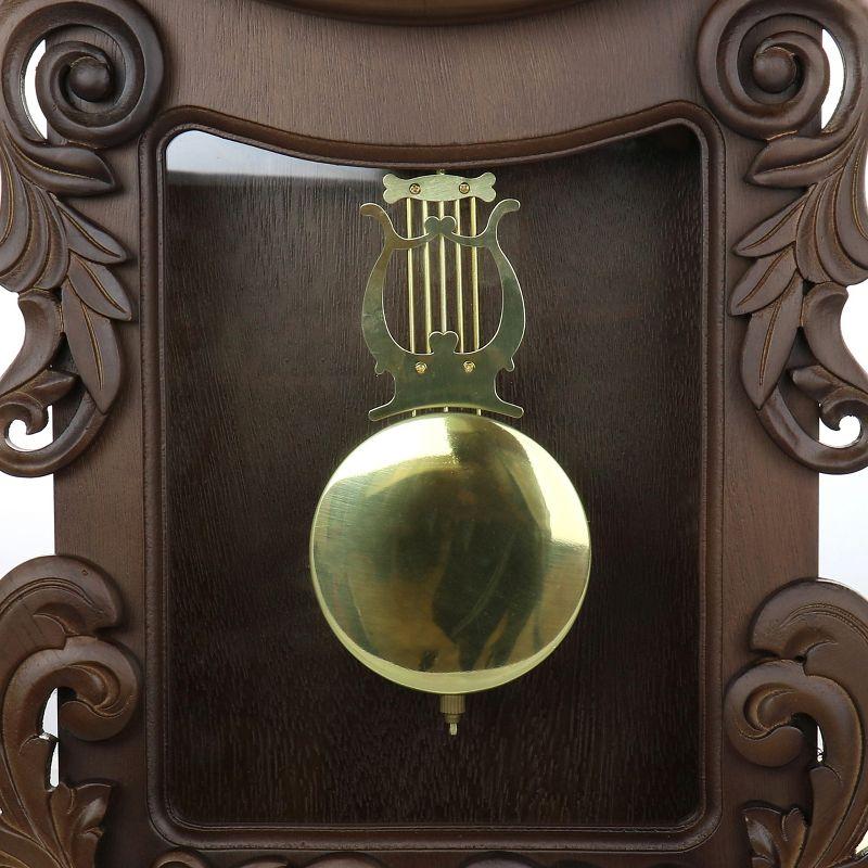 Bedford Clock Collection Chestnut Chiming Pendulum Wall Clock