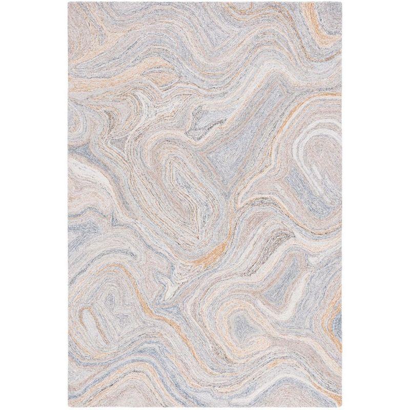 Abstract ABT209 Handmade Tufted Area Rug - Grey/Brown - 6'-0" x 9'-0" - Safavieh