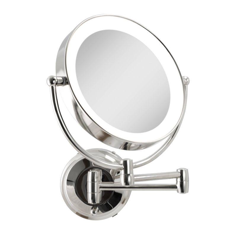 11" Round LED Wall Mount Powered by Battery or Adaptor Makeup Mirror - Zadro