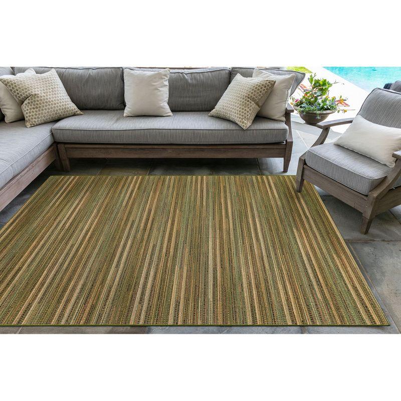 Liora Manne Marina Stripes Indoor/Outdoor Rug Green 6'6" x 9'4"