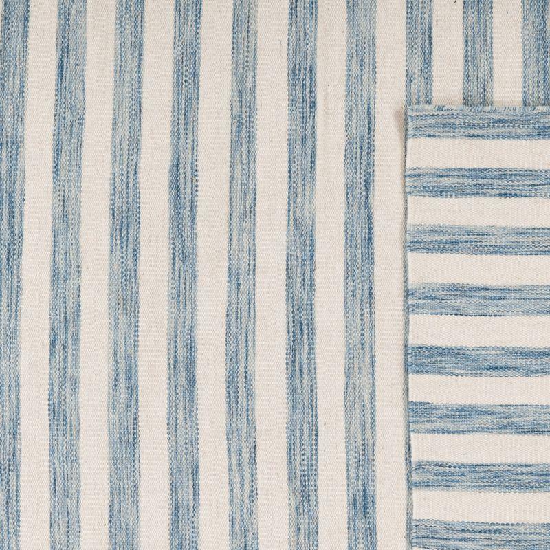 Dhurries DHU575 Hand Woven Flat Weave Indoor Area Rug - Blue/Ivory - 8'x10' - Safavieh