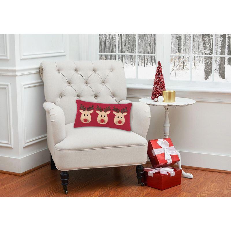 C&F Home Reindeer Games Applique Christmas Holiday Throw Pillow