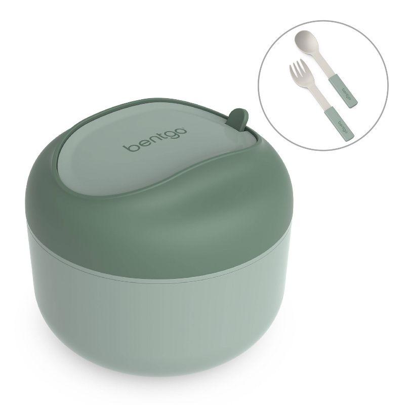 Khaki Green Insulated Leak-Resistant Bowl with Utensils