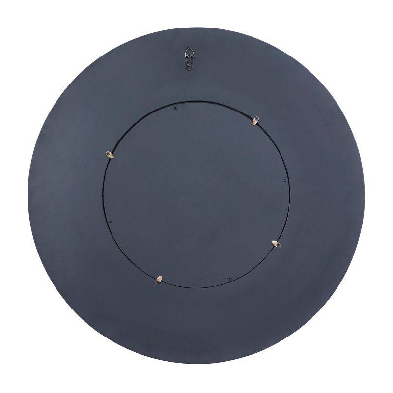 Olivia & May Wood Handmade Mosaic Wall Mirror Silver : Nautical Coastal Decor, 31.5" Round, No Assembly Required