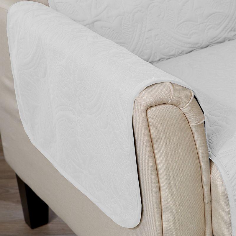 Reversible Quilted Sofa Furniture Protector - Great Bay Home(Sofa, White/Sand)
