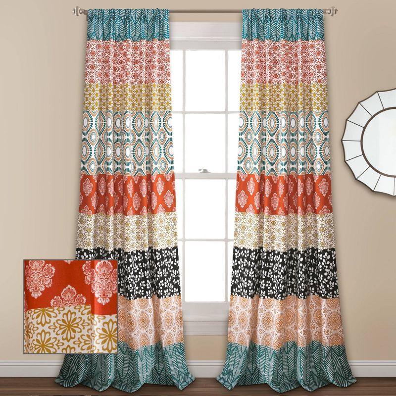 Lush Decor Bohemian Semi-Sheer Curtain Panel