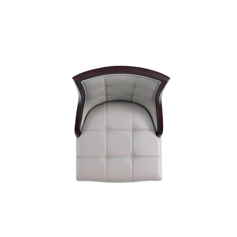 Fifth Avenue Upholstered Beech Wood Faux Leather Barstool Light Gray - Manhattan Comfort: Elegant Counter Chair, Fixed Height