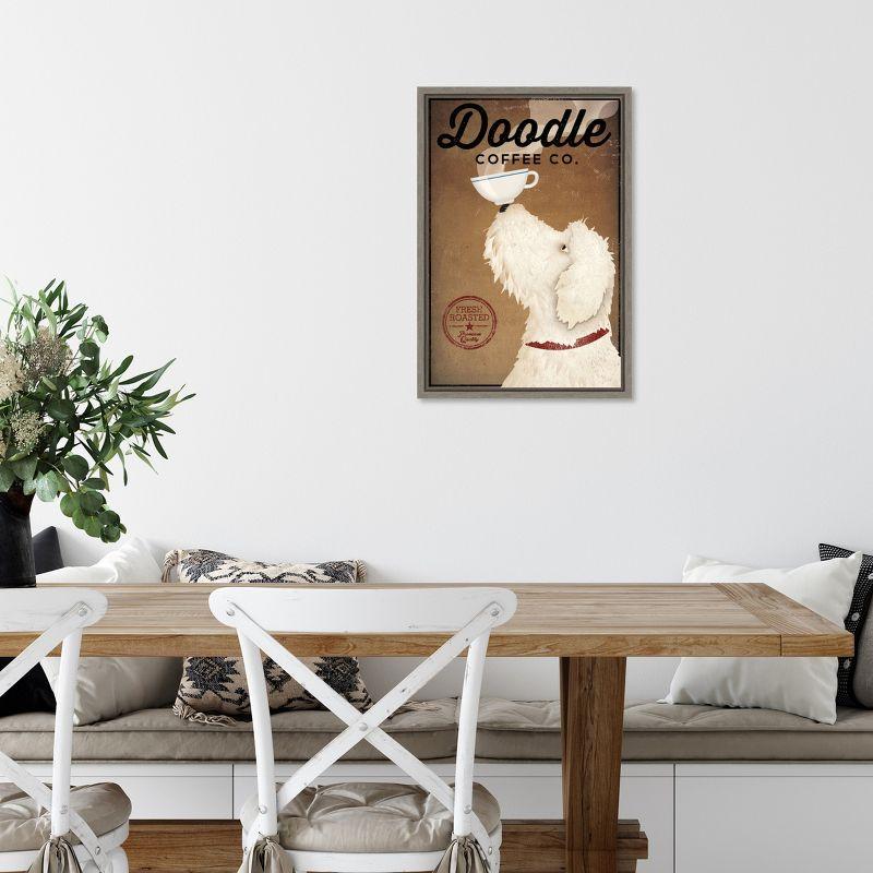 Amanti Art Doodle Coffee by Ryan Fowler Framed Canvas Wall Art