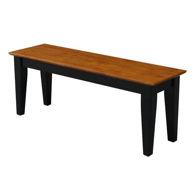 Elegant Shaker-Inspired Dual-Tone Bench in Black and Cherry