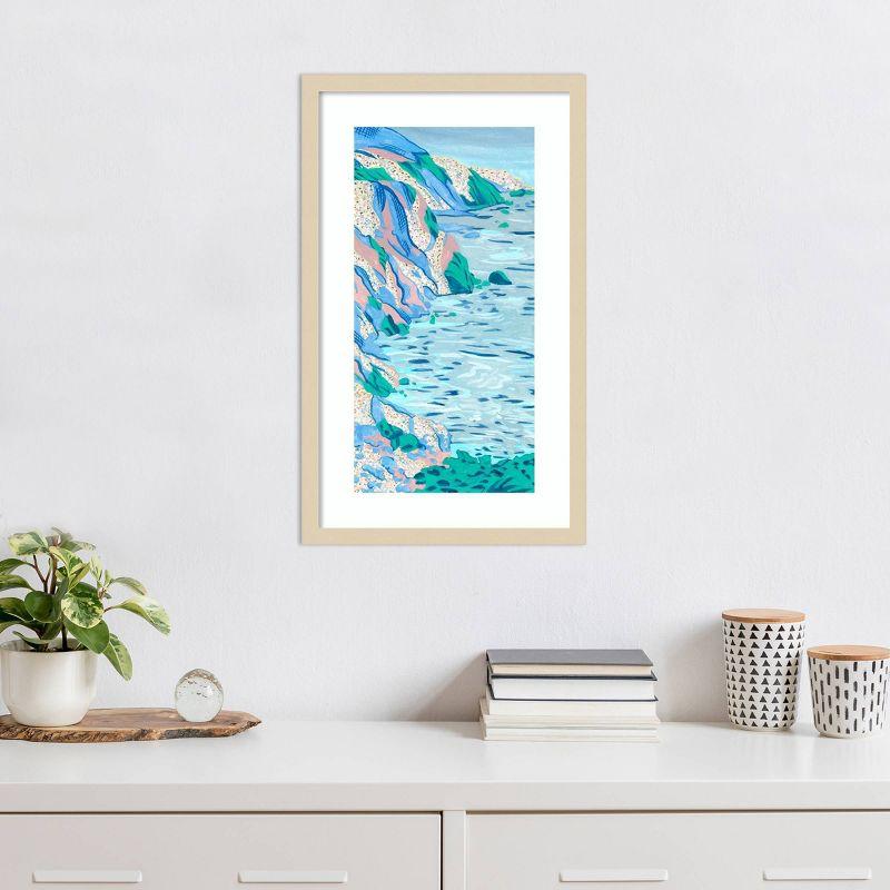 Melissa Wang Coastal Abstract Landscape Framed Wall Art Print