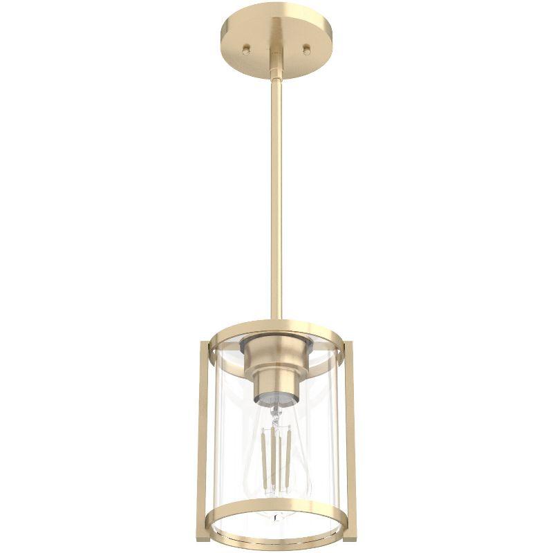 Astwood Clear Glass Mini Pendant Ceiling Light Fixture Gold - Hunter Fan: ETL Listed, Art Deco, Adjustable Height, Metal Body