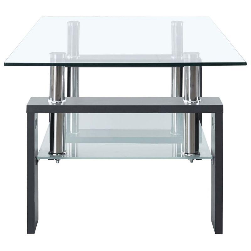 Orren Ellis Paizleigh vidaXL Coffee Table, Tempered Glass Top, Center Table, 37.4''x21.7''x15.7''