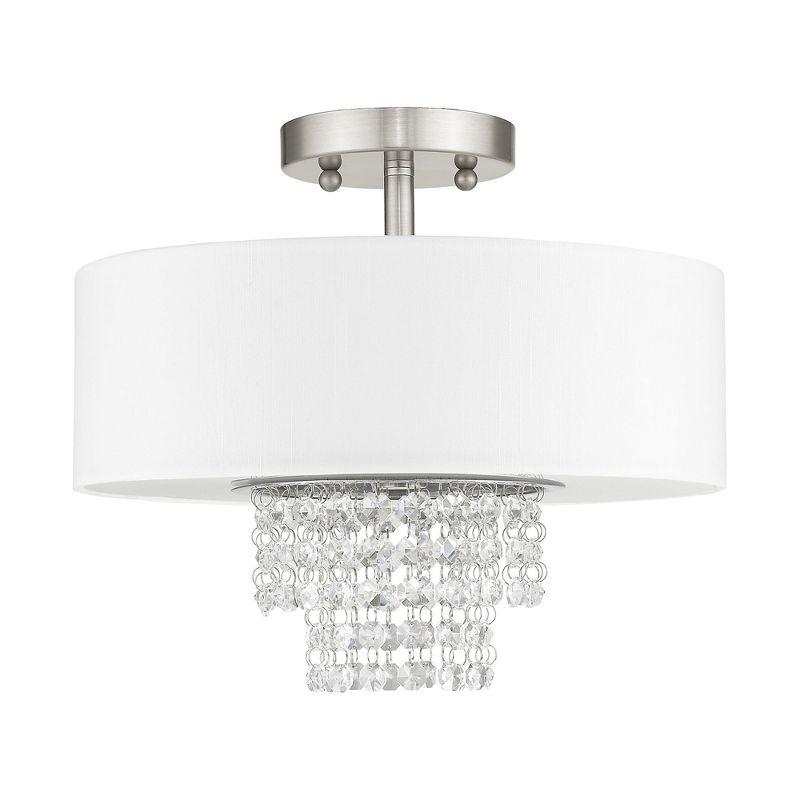 Livex Lighting Carlisle 2 - Light Semi-Flush Mount in  Brushed Nickel