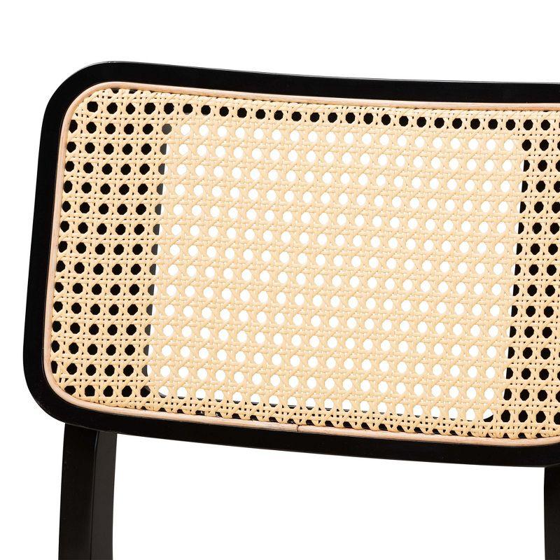 Baxton Studio Dannon Mid-Century Modern Cream Fabric and Black Finished Wood 7-Piece Dining Set