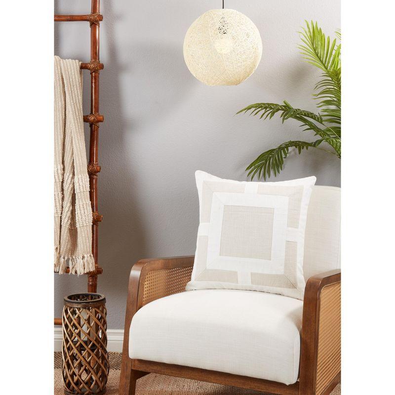 Saro Roslyn Collection Geometric Cotton Throw Pillow