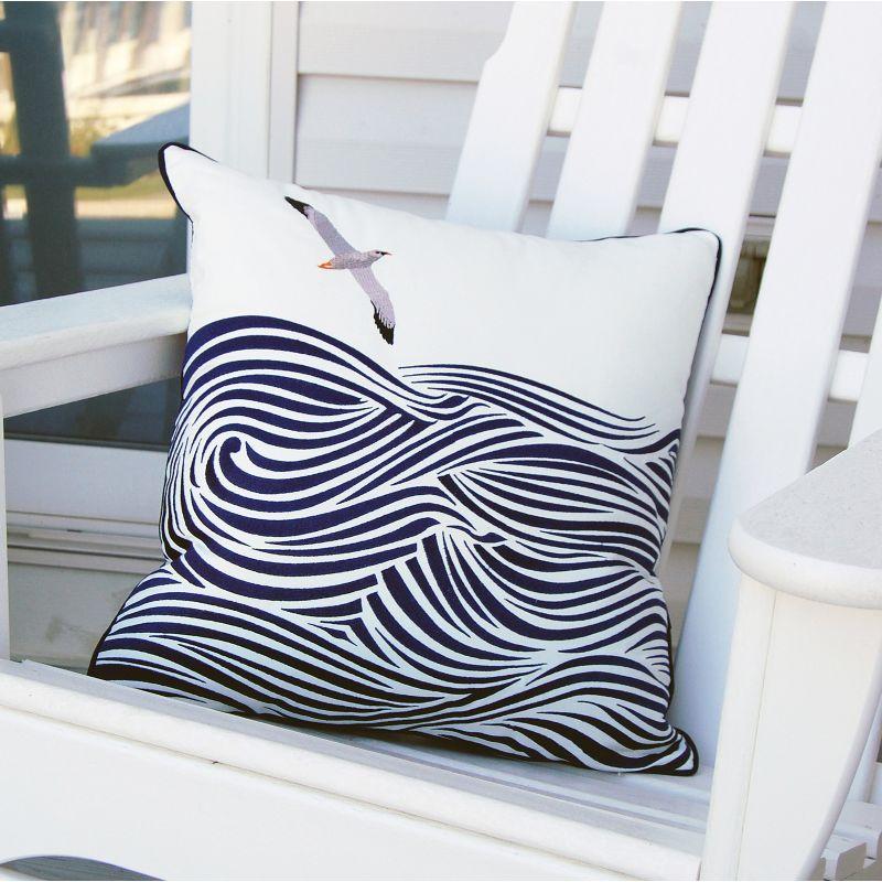 Embroidered Indoor/Outdoor Throw Pillow