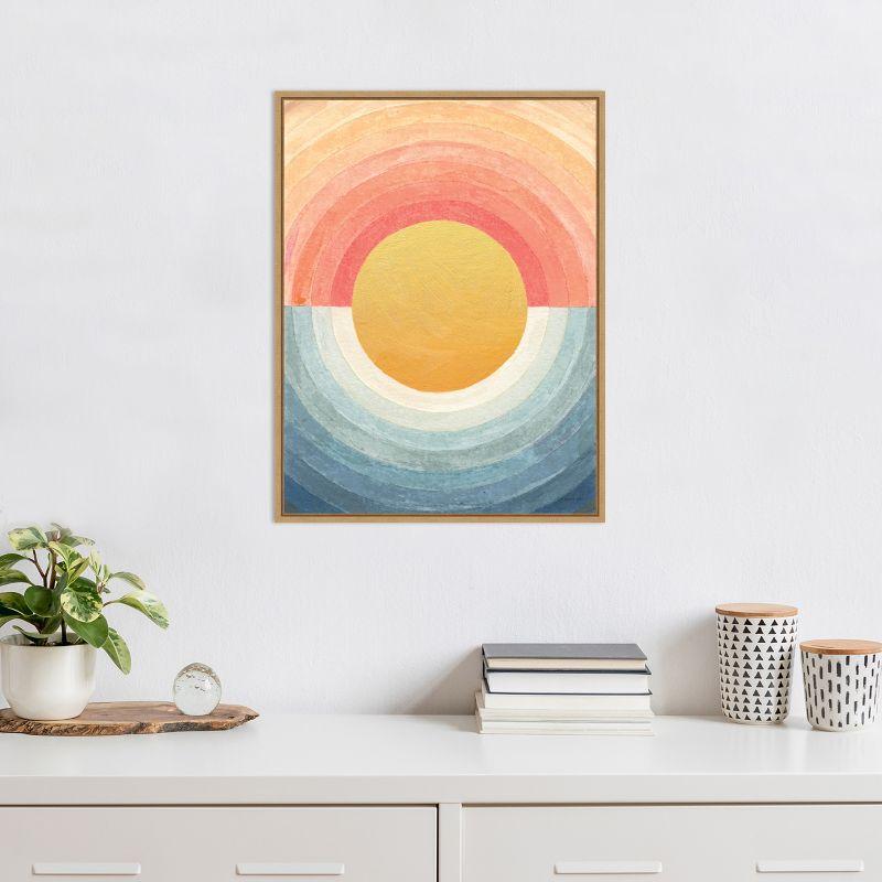 Amanti Art Retro Vibes Abstract Sun by Danhui Nai Canvas Wall Art Print Framed 18 x 24-in.