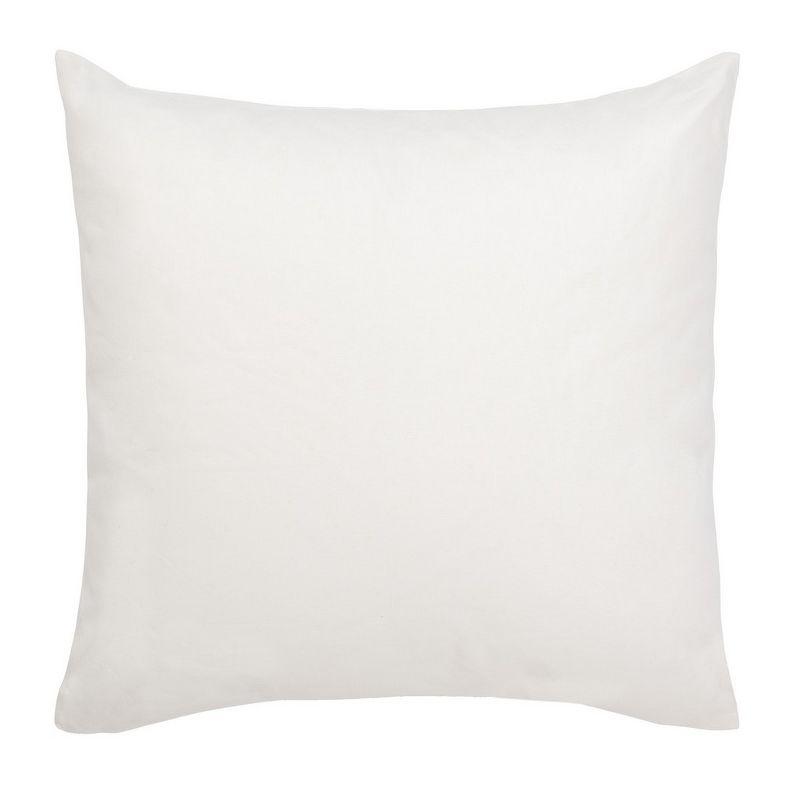 Plush Embroidered Square Pillow in White & Blue - 19" x 19"