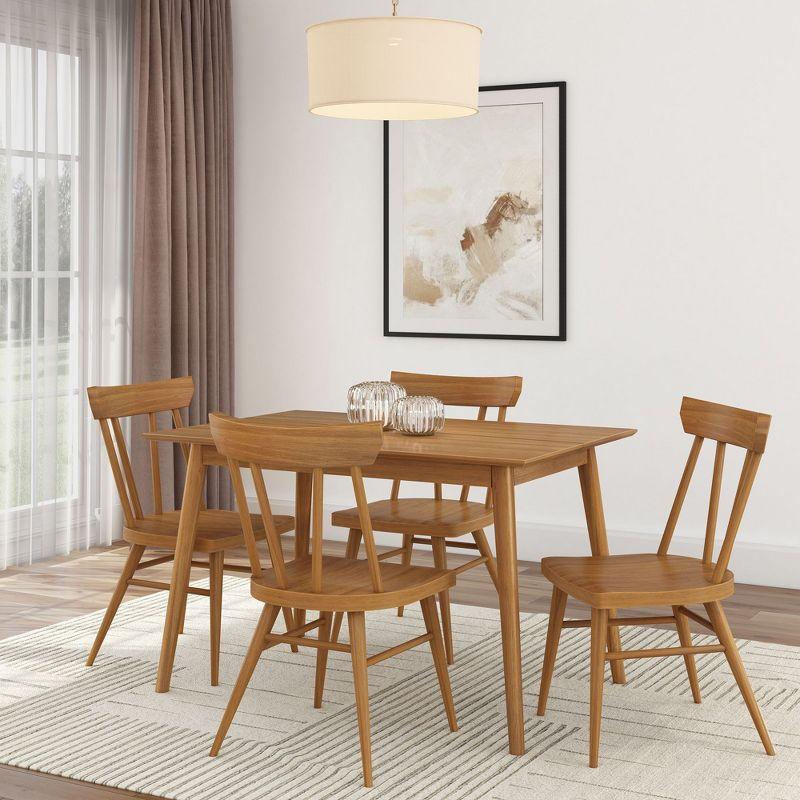 Plank+Beam 48" Mid Century Modern Dining Table, Solid Wood Kitchen & Dining Room Table for 4, Pecan