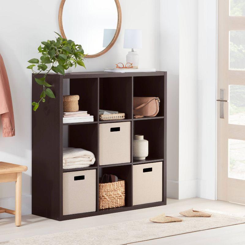 13" x 13" Fabric Bin Woven Yarn Dye Light Taupe - Brightroom™: 13 Inch Cube Storage System, Decorative Storage Bins