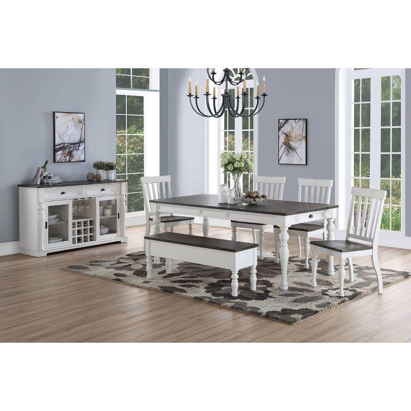 Steve Silver Co. Joanna Two-Tone Storage Bench Ivory/Mocha: Lift-Top Entryway Furniture, Mango Wood Frame