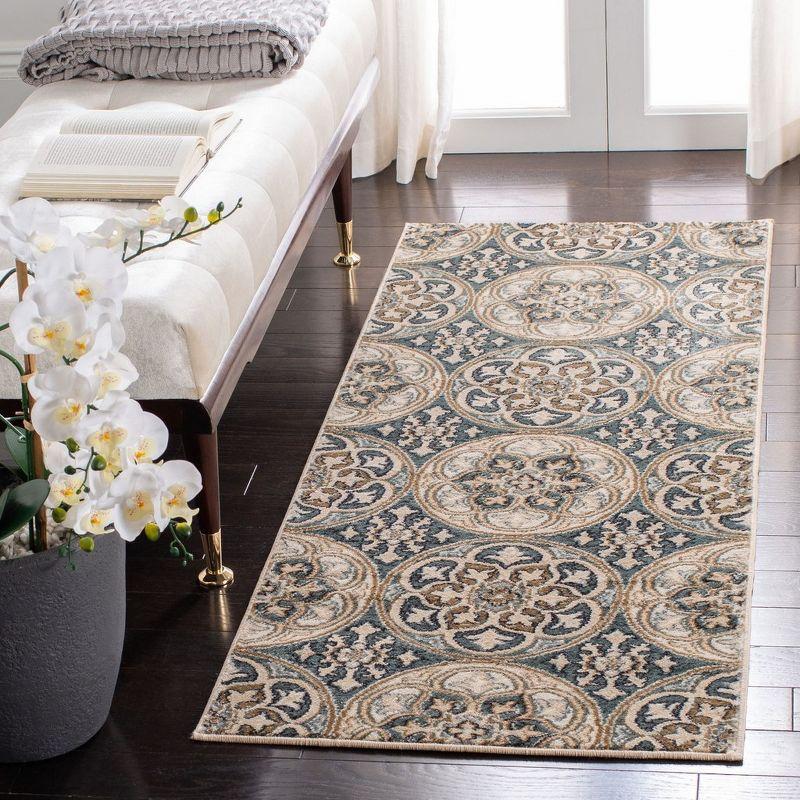 Lyndhurst LNH341 Power Loomed Runner Rug - Slate Blue/Beige - 2'3"x6' - Safavieh