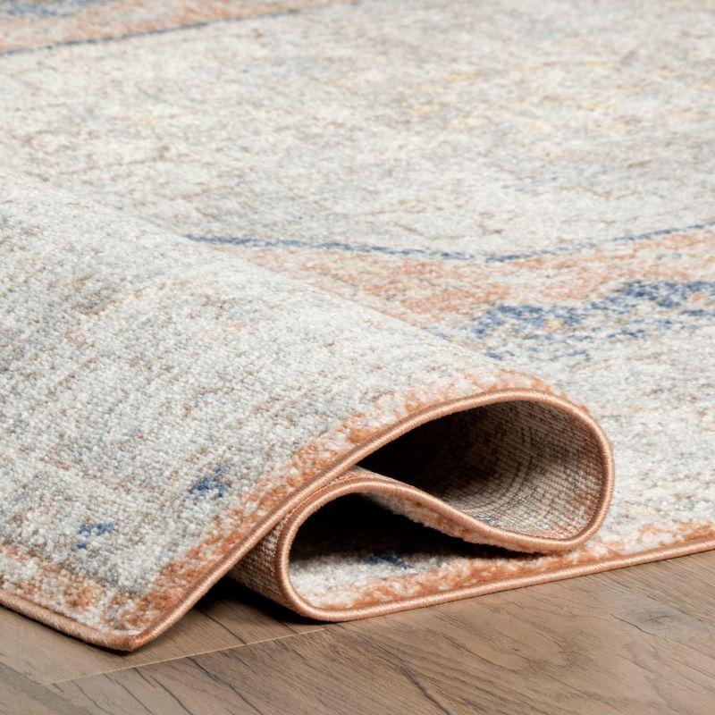 Nuloom Jacquie Medallion 6 Square Indoor Area Rug for Living Room Bedroom Dining Room Kitchen, Peach/Beige