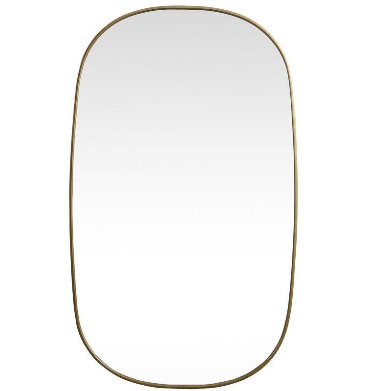 Brass Finish Full Length Rectangular Bathroom Mirror