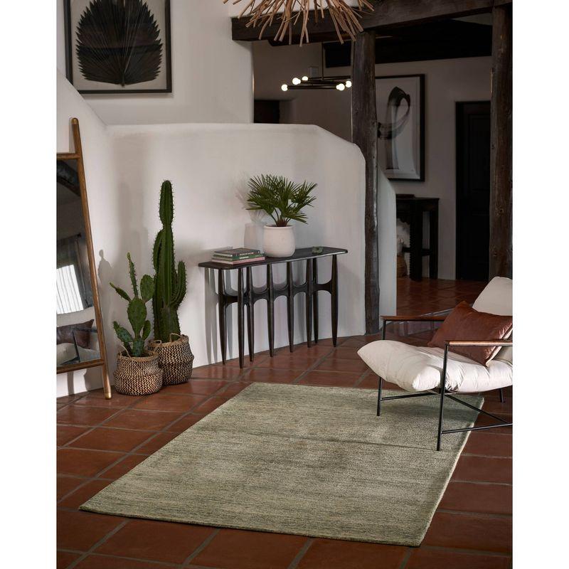 Momeni 2'x3' James Solid Handtufted Accent Rug Sage Green: Wool, Low Pile, Indoor, Rectangle, Cotton Backing