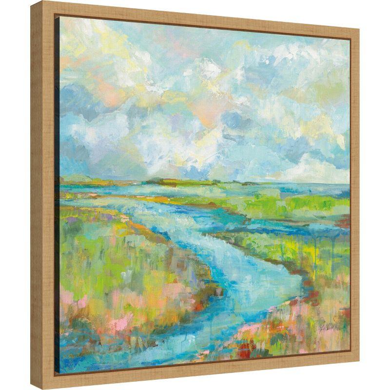 Amanti Art Marsh (Stream) by Jeanette Vertentes Canvas Wall Art Print Framed 16 x 16-in.