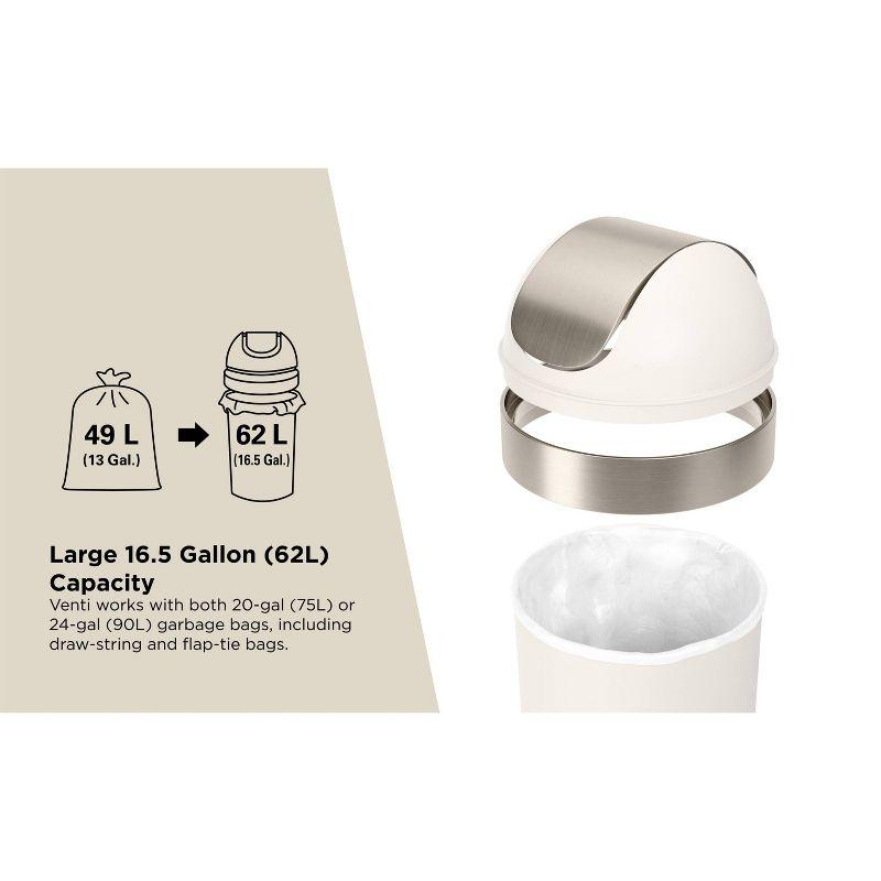 Umbra Venti Plastic Swing Top Kitchen Trash Can - 16 Gallons