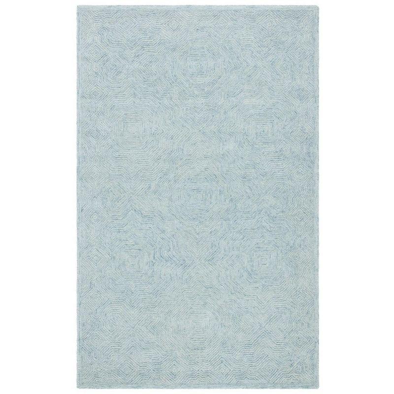 Blue Hand-Tufted Wool Rectangular 8' x 10' Area Rug