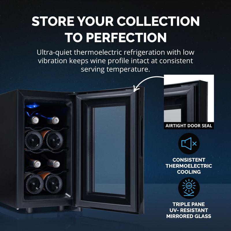 8 Bottle and 8 Can Single Zone Freestanding Wine Refrigerator