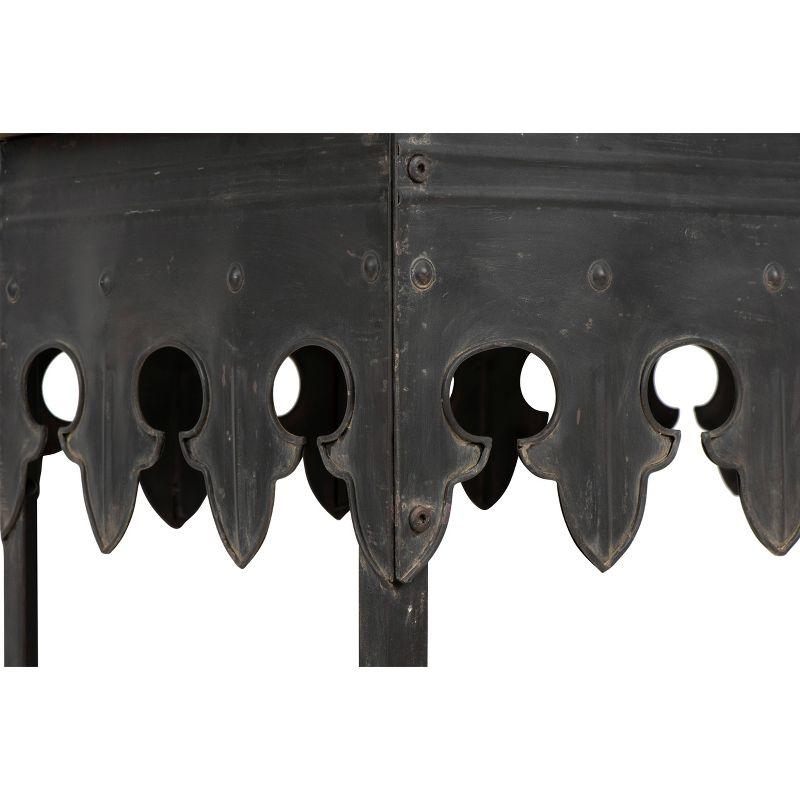 Storied Home Rustic Console Table Black: Vintage Iron & Fir Wood, Entryway Hallway Furniture