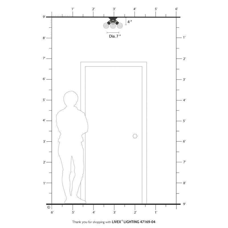 Livex Lighting Lansdale 3 - Light Flush Mount in  Black/Brushed Nickel