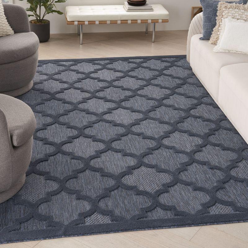 Nourison Easy Care 7' x 10' Navy Blue Indoor/Outdoor Rug