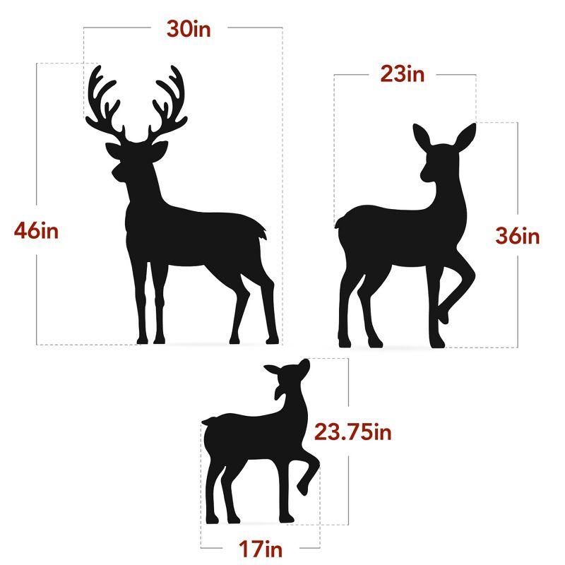 Best Choice Products 3-Piece 46in 2D Deer Family Silhouette Set, Outdoor Christmas Yard Decor w/ Buck, Doe, Fawn