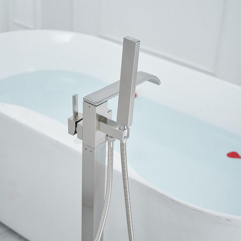 Single-Handle Freestanding Floor Mount Roman Tub Faucet Bathtub Filler with Hand Shower