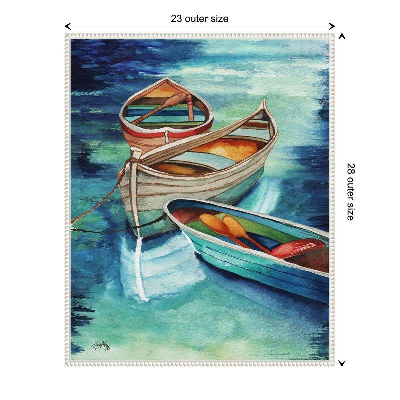 Amanti Art Docked Rowboats I by Elizabeth Medley Framed Canvas Wall Art