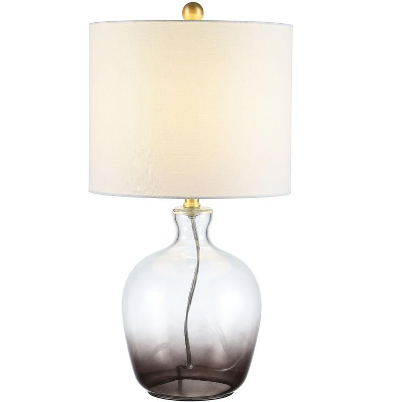 Contemporary Ombre Grey Glass 23" Table Lamp with Off-White Shade