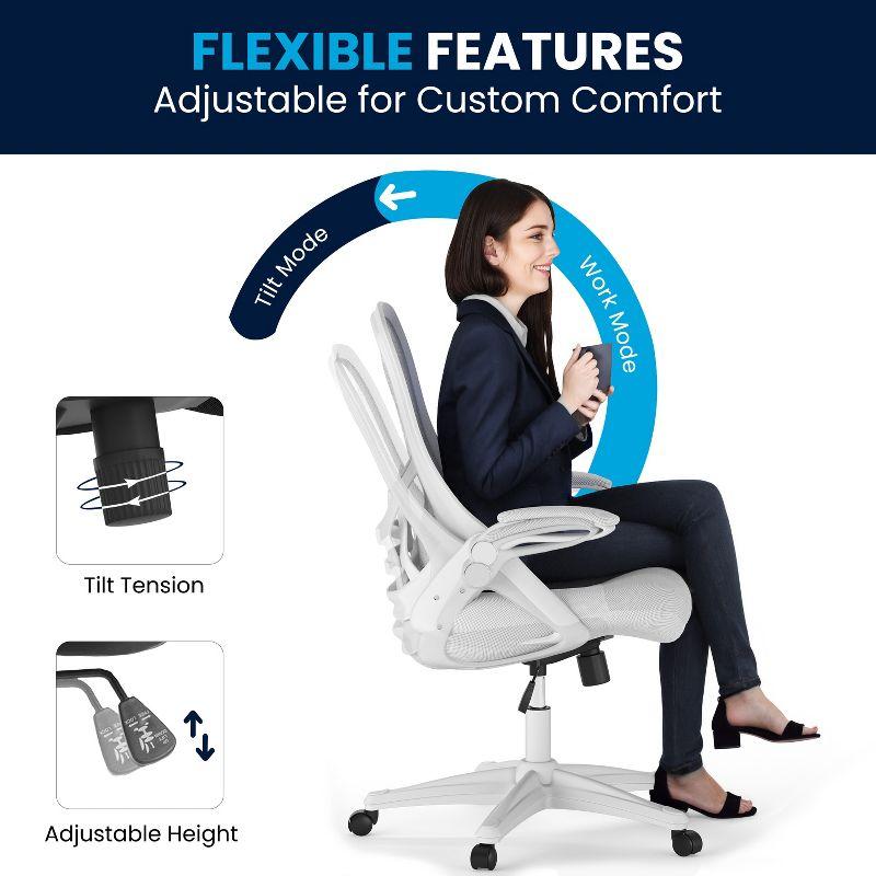 Flash Furniture Cappello High-Back Mesh Swivel Ergonomic Office Chair with Flip-Up Arms