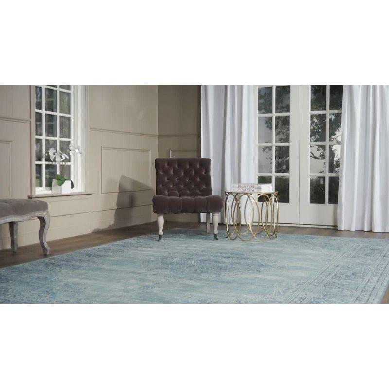 Elysian Light Blue Hand-Knotted 2'7" x 4' Viscose Area Rug