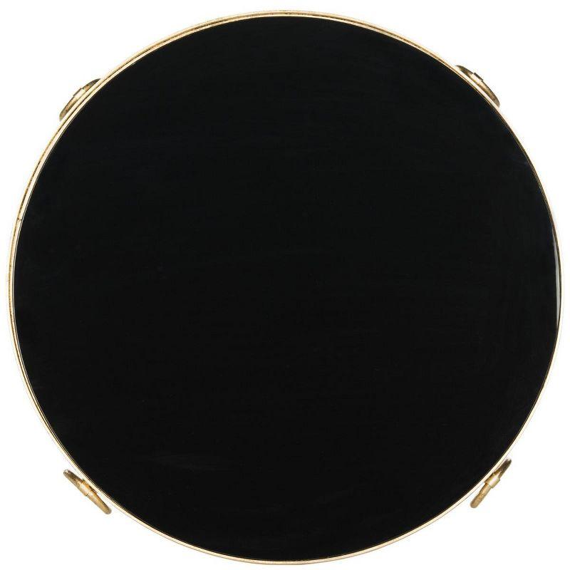 Elisha Transitional Round Coffee Table in Gold and Black Glass