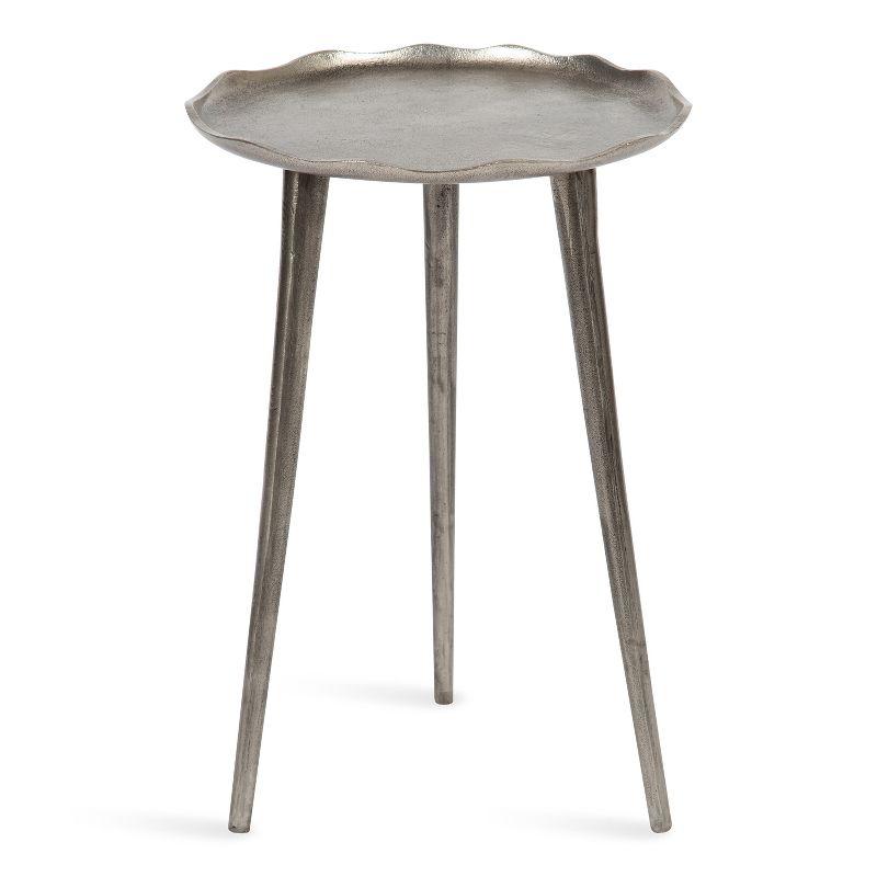 Alessia Silver Round Cast Aluminum Side Table