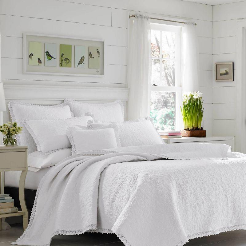 Laura Ashley Laura Ashley Heirloom Crochet Cotton Reversible Quilt Set