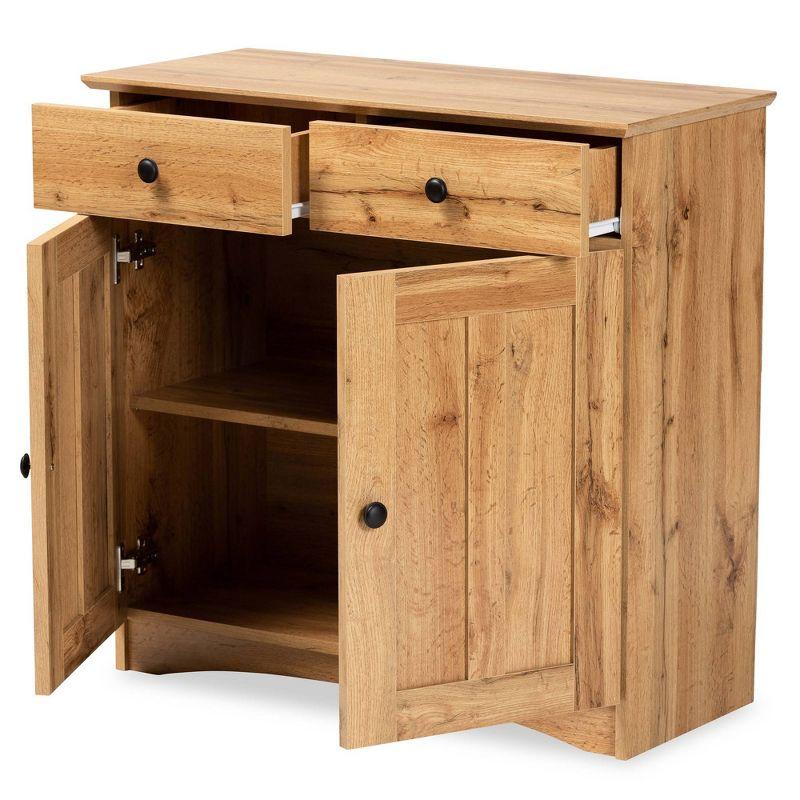 Lauren 31.5" Oak Brown Wood 2-Door Buffet Cabinet