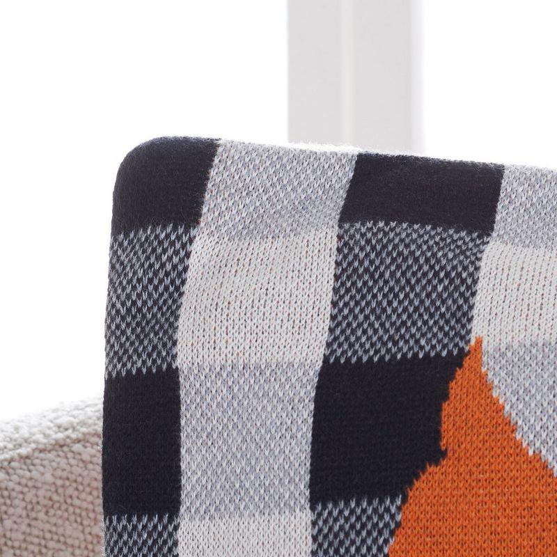 Hello Fall Gingham Cotton Square Throw Pillow